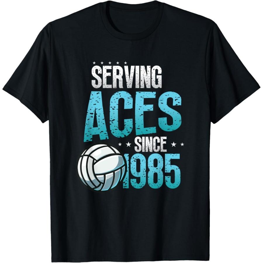 Подающий эйсы с 1985 года Любитель волейбола Футболка на 40-й день рождения(1) S