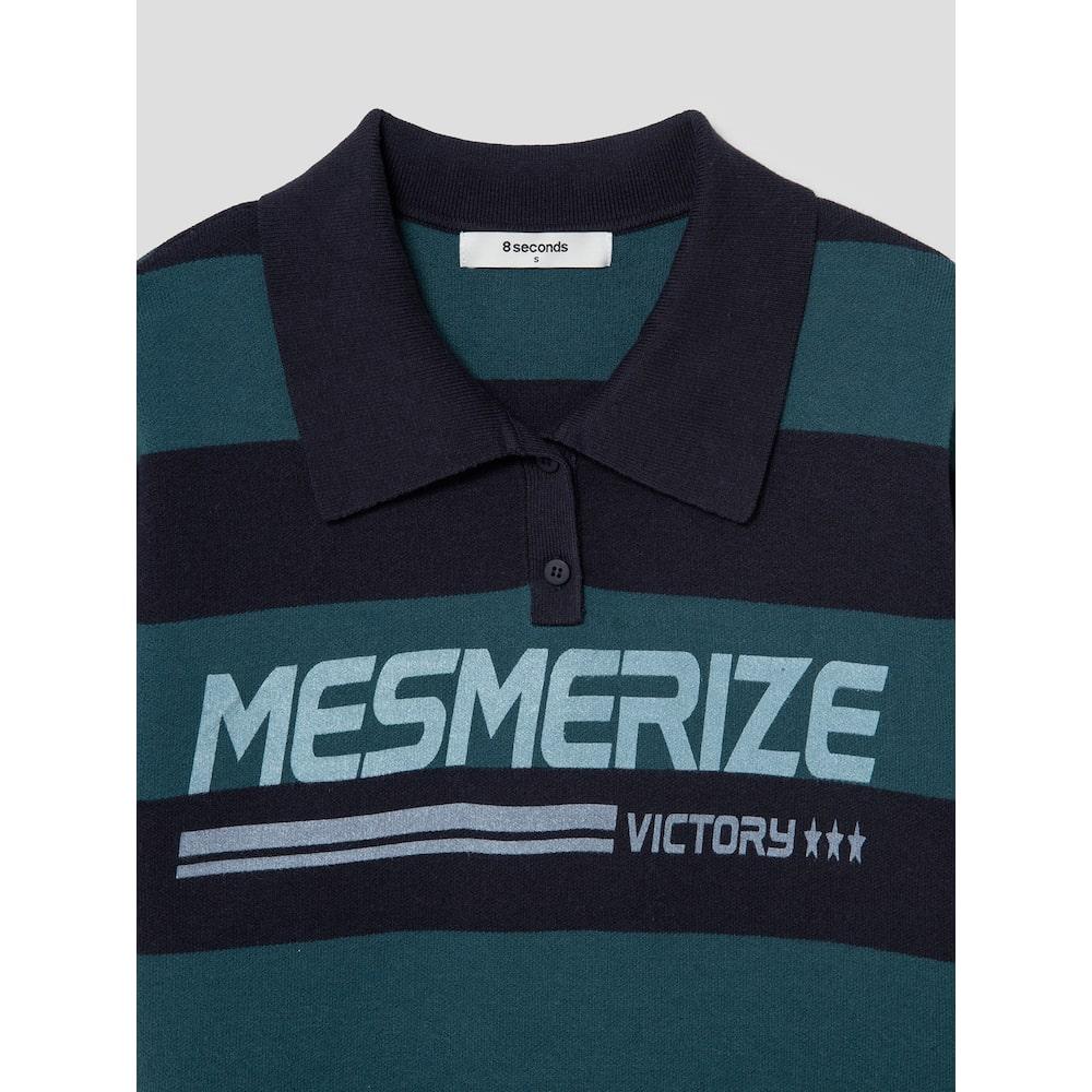 8SECONDS Color Block Collar Neck Short Sleeve Pullover Navy (164851Ey2R)