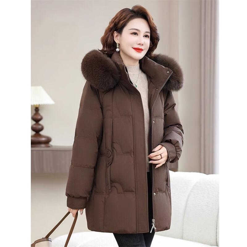 XueZhongFei 2024 Women's Fox Fur Duck Down Puffer Jacket