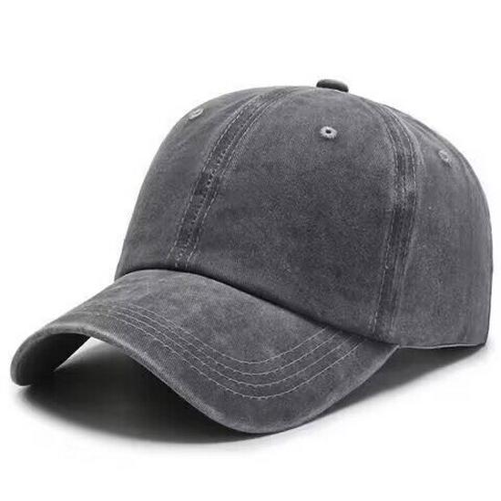 Unisex Washed Cotton Distressed Baseball Cap - Solid Color Soft Top Hat for Men and Women