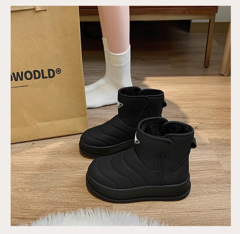 Women's 2024 Winter Velvet High-Top Snow Boots - Warm, Stylish Korean Casual Shoes (Model KT2822)