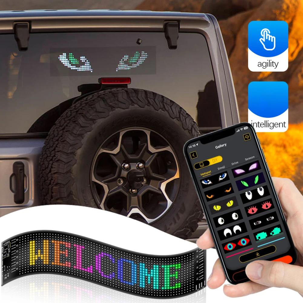 APP Control LED Display Screen Super Bright RGB Pattern Scrolling Text Animation Display IP65 Waterproof for Restaurant Car Shop