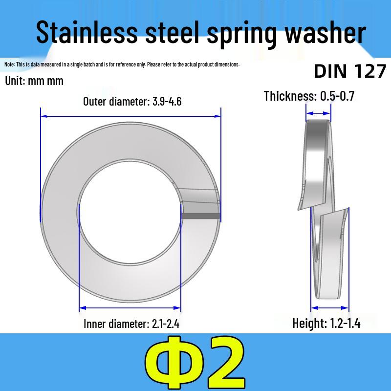 CZ Hardware 304 Stainless Steel Split Lock Washer, DIN127 Spring Washer, Open Washer M3-M30.