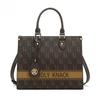 Retro Print Large Capacity Versatile Handbag and Shoulder Tote