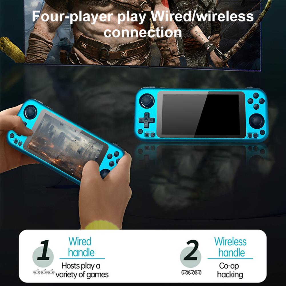 RK3566 Handheld Game Console 5inch IPS 100Hz Screen Pocket Game Machine Cortex-A55 Retro Game Player Gifts for Kids Adults