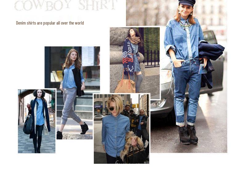 2025 Damen Slim Fit Langarm Denimhemd Mittellang BF-Stil