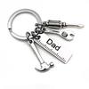 Dad Letters Keychains Creative Hammer Screwdriver Wrench Keyring Handbag Decor Tassel Hanging Pendant Father's Day Gifts
