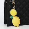 Car Keyring Lemon Keychain Fruit Bag Pendant Trendy PU Leather Hanger  Car Accessory