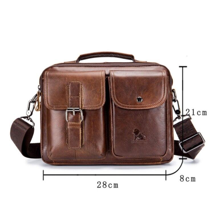 Quality Original Leather Design Male Shoulder Messenger Bag Cowhide Fashion Cross-body Bag Pad Tote Mochila Satchel Bag