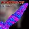 Alien Mixed Color Realistic Dildo Manual Fake Penis Liquid Silicone Adult Sex Toy Masturbator Soft Comfortable Design