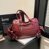 Leather Tote Bag Women's Fashion Shoulder Bag with Front Zip Pocket and Adjustable Crossbody Strap