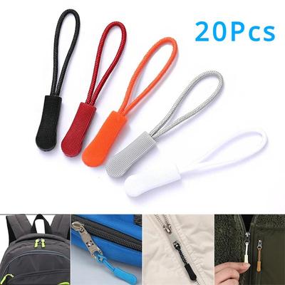 20 pçs colorido zíper puxar cabo zip extrator de alta qualidade substituição termina bloqueio zips sacos de viagem clipe fivela peças de vestuário esportivo