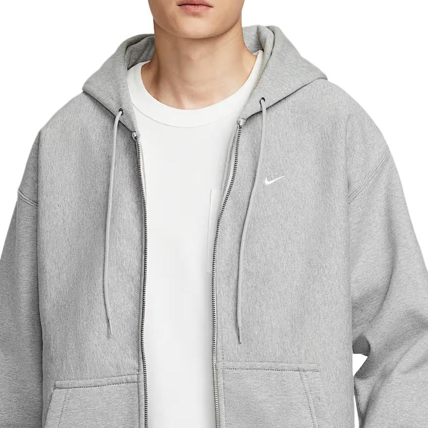 Nike Solo Swoosh Full-Zip Fleece Hoodie 'Dark Grey Heather Light Smoke Grey White' Men's HV1085-063