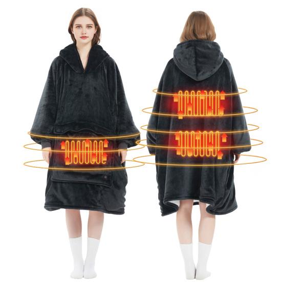 Moletom Manta Aquecida Vestível USB Manta Aquecida com Bolso Frontal Gigante 3 Níveis de Aquecimento Moletom Envolvente Aquecido Elétrico para Homens Mulheres Presente de Natal