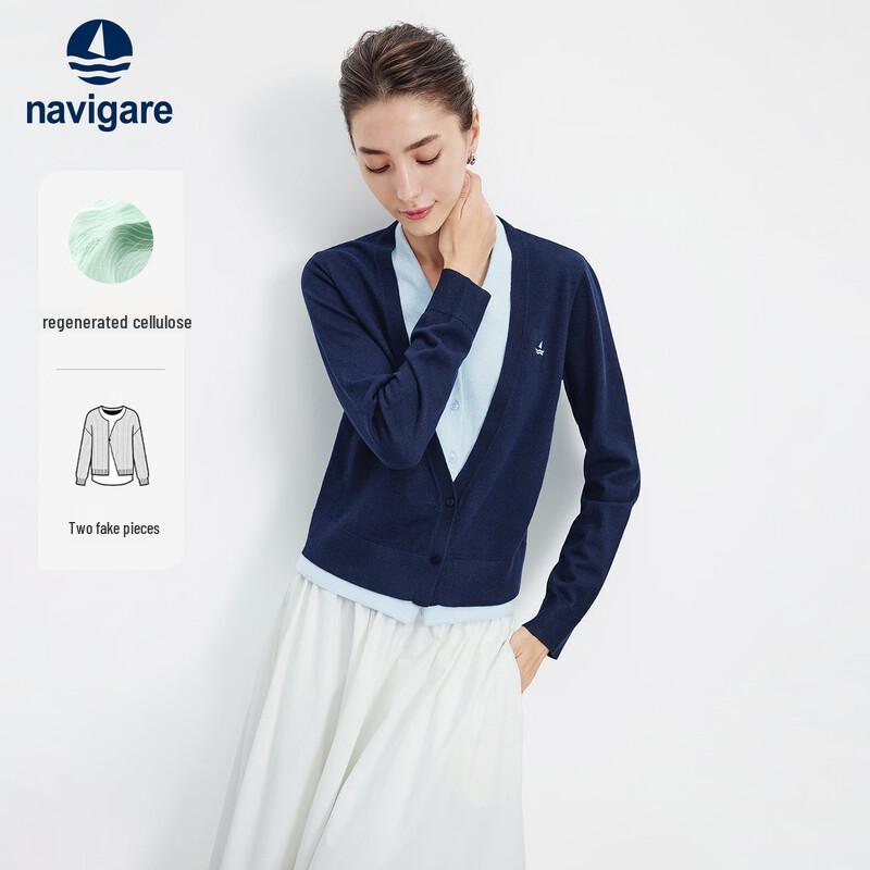 Navigare Women s Faux Two-Piece Knit Top S