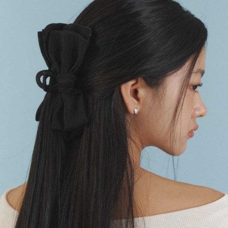 

LOVE ME MONSTER Love Ribbon Hair Clip_BK BLACK