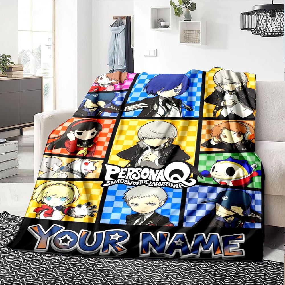 Name Custom Persona 5 Game Print Flannel Blanket High Quality Warm Comfortable Cover for All Seasons Perfect for Gifts Home Decor