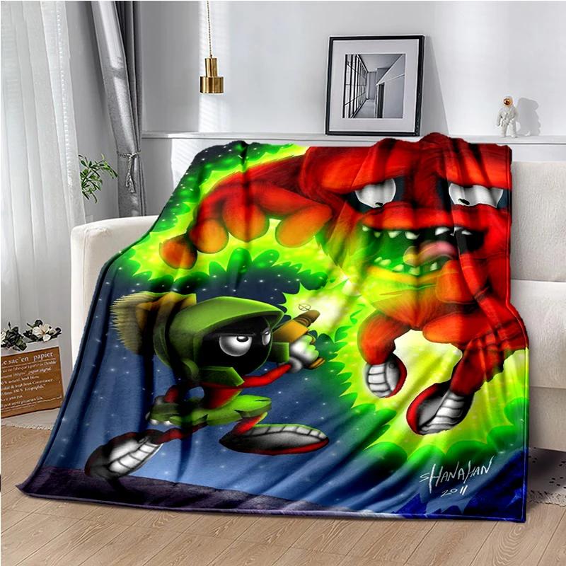 Marvin The Martian Animal Funny Throws Blanket Hiking Picnic Super Soft Quilt Bed Thermal Kawaii Flannel Blanket birthday gift