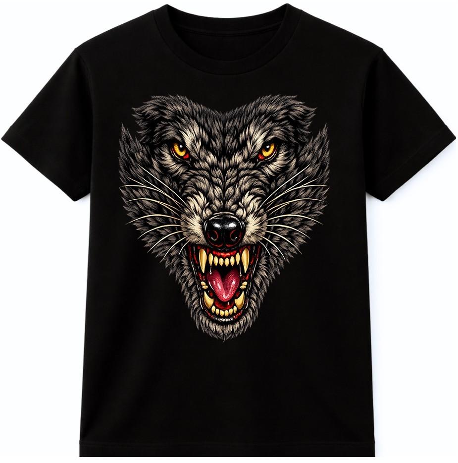 Wolf Head T Shirt Fierce Wild Animal Predator Gothic Graphic Tee Unisexs Unisexs