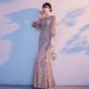 Fishtail Evening Dress Women's 1011 Summer Banquet Elegant Temperament Sequins Host Performance Celebrity Slim Dress