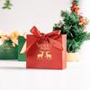 Christmas Gold Stamped Ribbon Bow Gift Box Sugar Paper Bag Present Packaging for Holiday Party Decoration