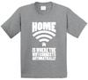 Home Is Where The Wifi Connects Automatically Kids T Shirt