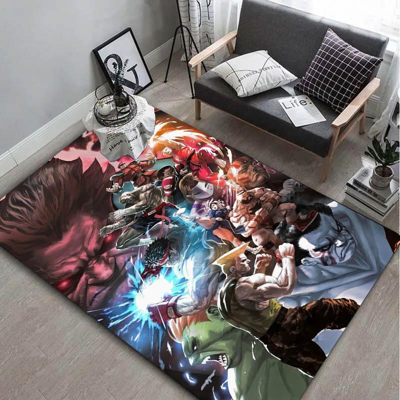 Game S-Street F-Fighter C-Cartoon Carpet Rug Art for Room Decor Sofa Christmas Halloween Gifts Game Area Rug Non-slip Floor Mat