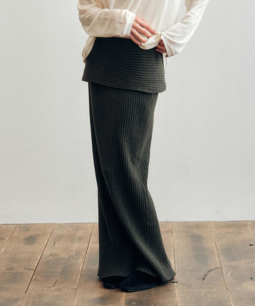 CITTA Every Day Comfort Knit Long Skirt_Cts622(Khaki)