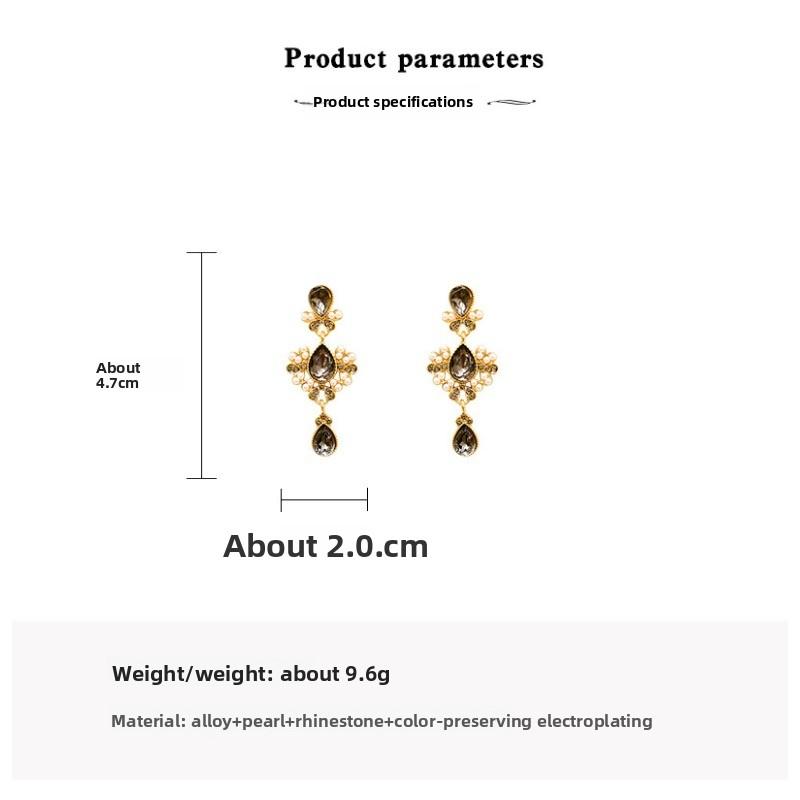 Meier French court retro elegant earrings - sparkling diamond accents, high-end elegance, exquisite dangle earrings