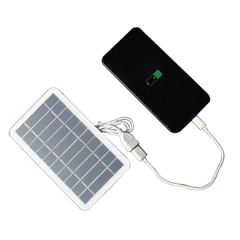 Outdoor Phone Battery Power Bank 2W Flexible Solar Panel with USB Port Camping Charging Battery for Mobilephone