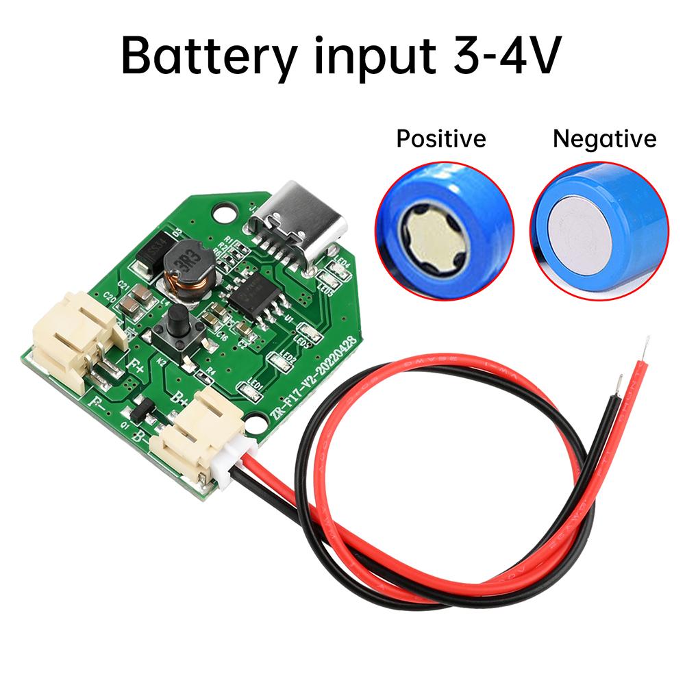 Universal 3 Speed Small Fan Control Board Micro Rechargeable Circuit Board Charging Module USB Type-C