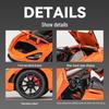 1:24 McLaren 720S Alloy Sports Car Model Toy with Sound & Light, Pull-Back Action, and Opening Four Doors.