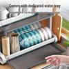 Modern 2-Tier Carbon Steel Kitchen Countertop Drying Rack