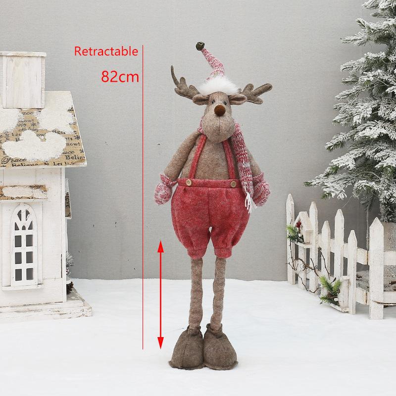 Vánoční látková zatahovací panenka Santa Claus sněhulák panenka sváteční dárek vánoční dekorace ozdoby potřeby