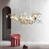 Modern creative LED porcelain ginkgo Chandeliers hotel living room home decoration lamp Nordic restaurant art island Chandeliers