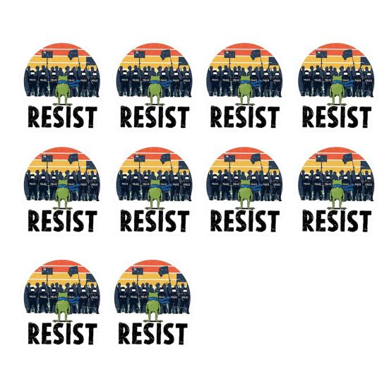 Portland Frog Protester Sticker Set Waterproof Vinyl Bumper Stickers Portland Rage Resistance Humor Frogs