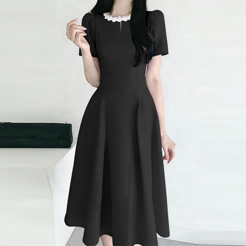 ZANZEA Women Splice Round Neck Summer Casual Short Sleeve Dress