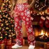 Men's Loose Fit Christmas Print Casual Pants with Pockets for Holiday Daily Wear