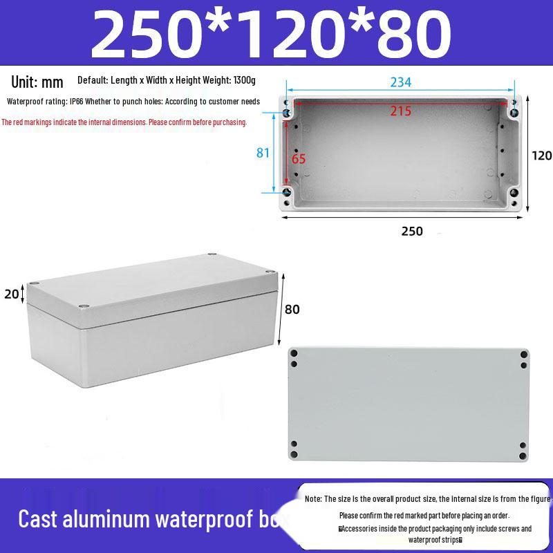 Druckguss-Aluminium Außenverteilerkasten IP65 Wasserdichtes Gehäuse