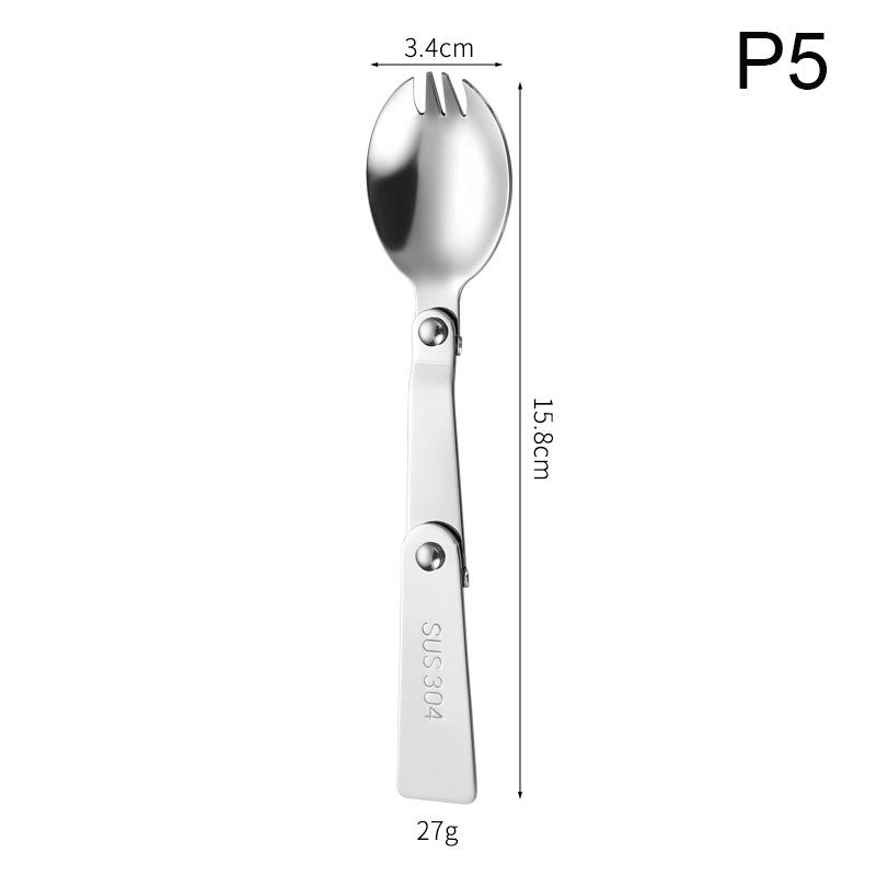 304 Stainless Steel Solding Spoon Outdoor Portable Fold Spoon Fork Knife Travel Folding Spoon Camping Hiking Picnic Tableware