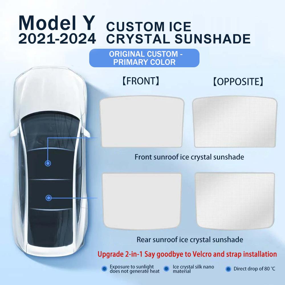Heenvn For Tesla Model 3/Y Model 3 Highland Model Y Juniper 2025 2026 Car Ice Cloth Buckle Sunshade Front Rear Sunroof Skylights