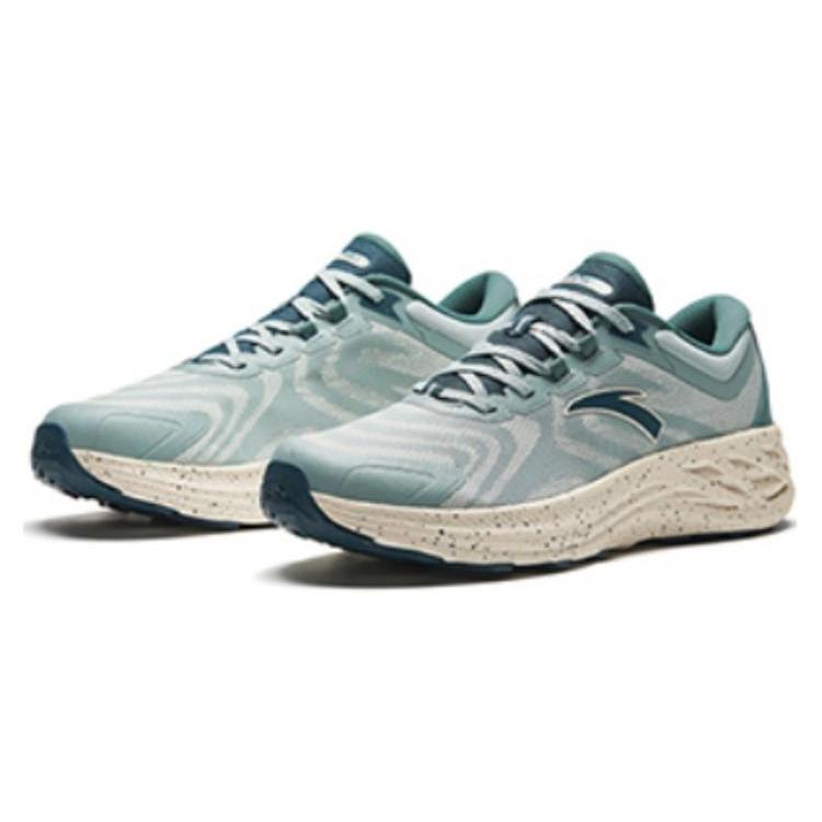 Anta Cushioning Low Top Running Shoes Men's Asphalt Gray Green 112415531-2