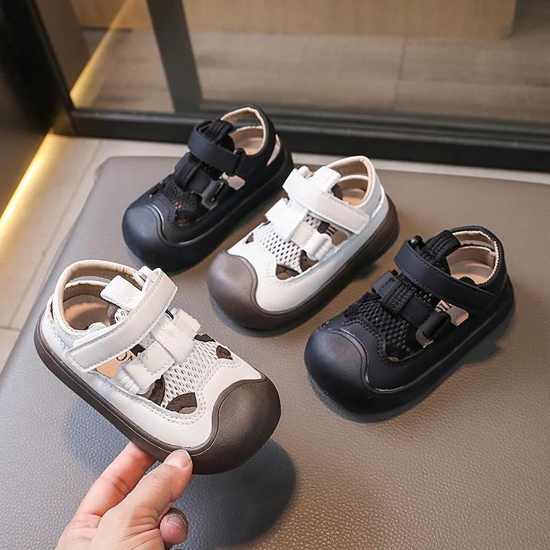 Children's Sandals Patchwork Girls Causal Thick Bottom Sandals Fashion Summer Kids Boys Cut-outs Beach Shoes Non-slip Versatile