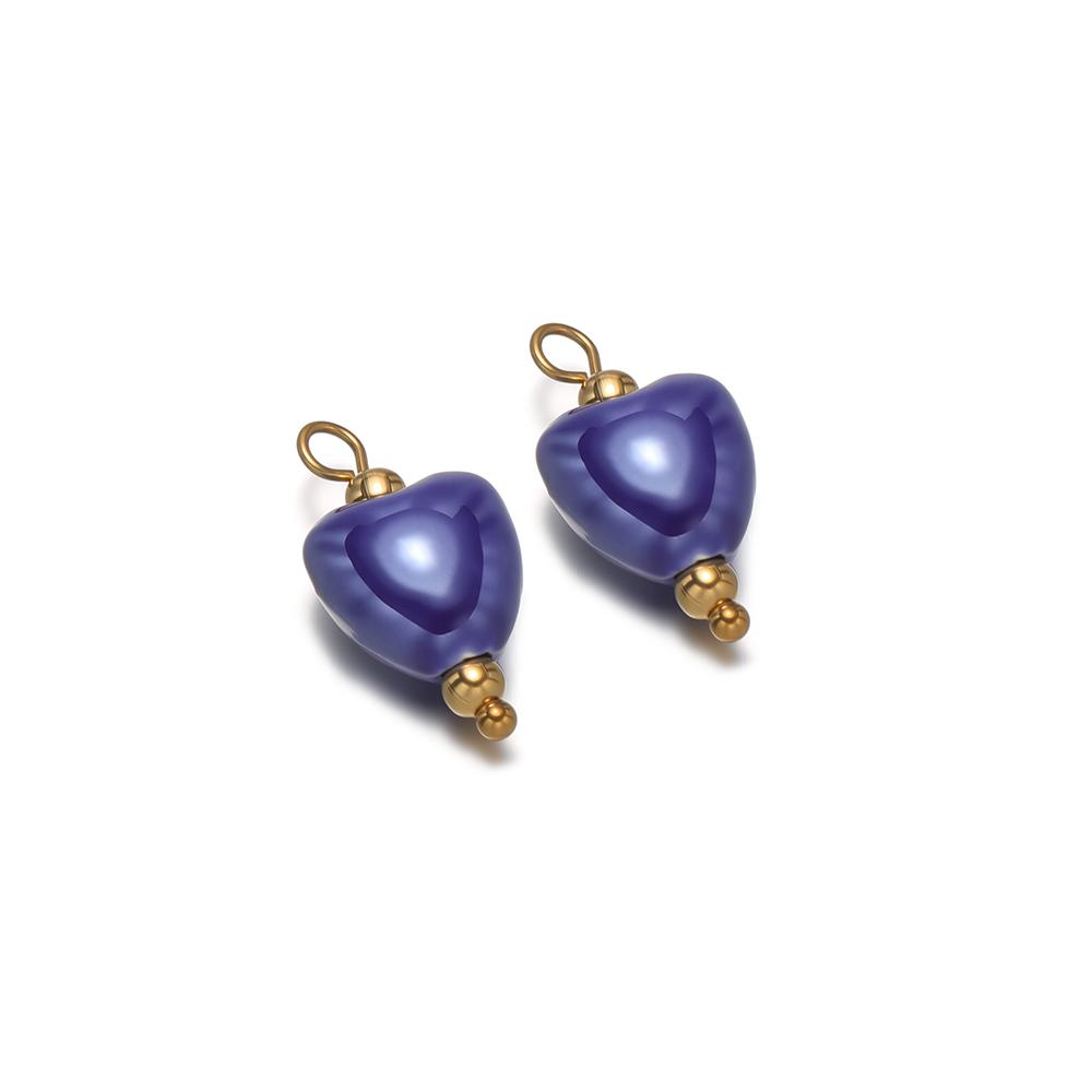

10pcs 10mm Heart Ceramic with Stainless Steel Beads Hooks Charms for Jewelry DIY Necklaces Pendants Wholesale Earrings Making