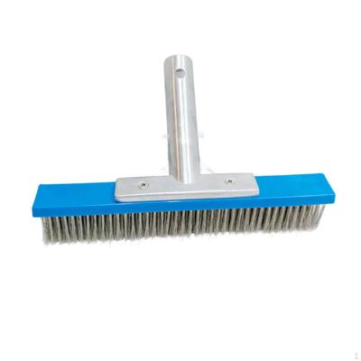 Pool Cleaning Brush Screw Mount Swimming Flat Metal Back