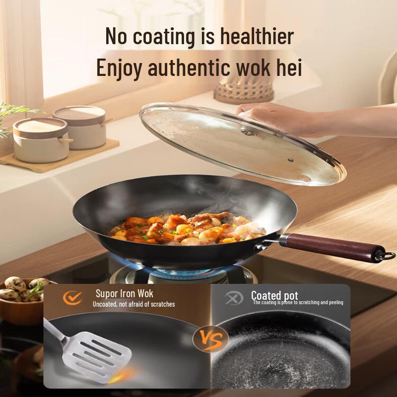 SUPOR 30cm Fine Iron Non-Coated Wok