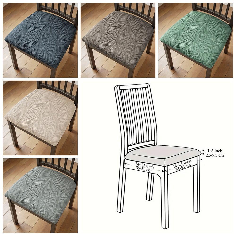 Solid Color Jacquard Chair Cushion Cover Elastic Chair Slipcover Four Season
