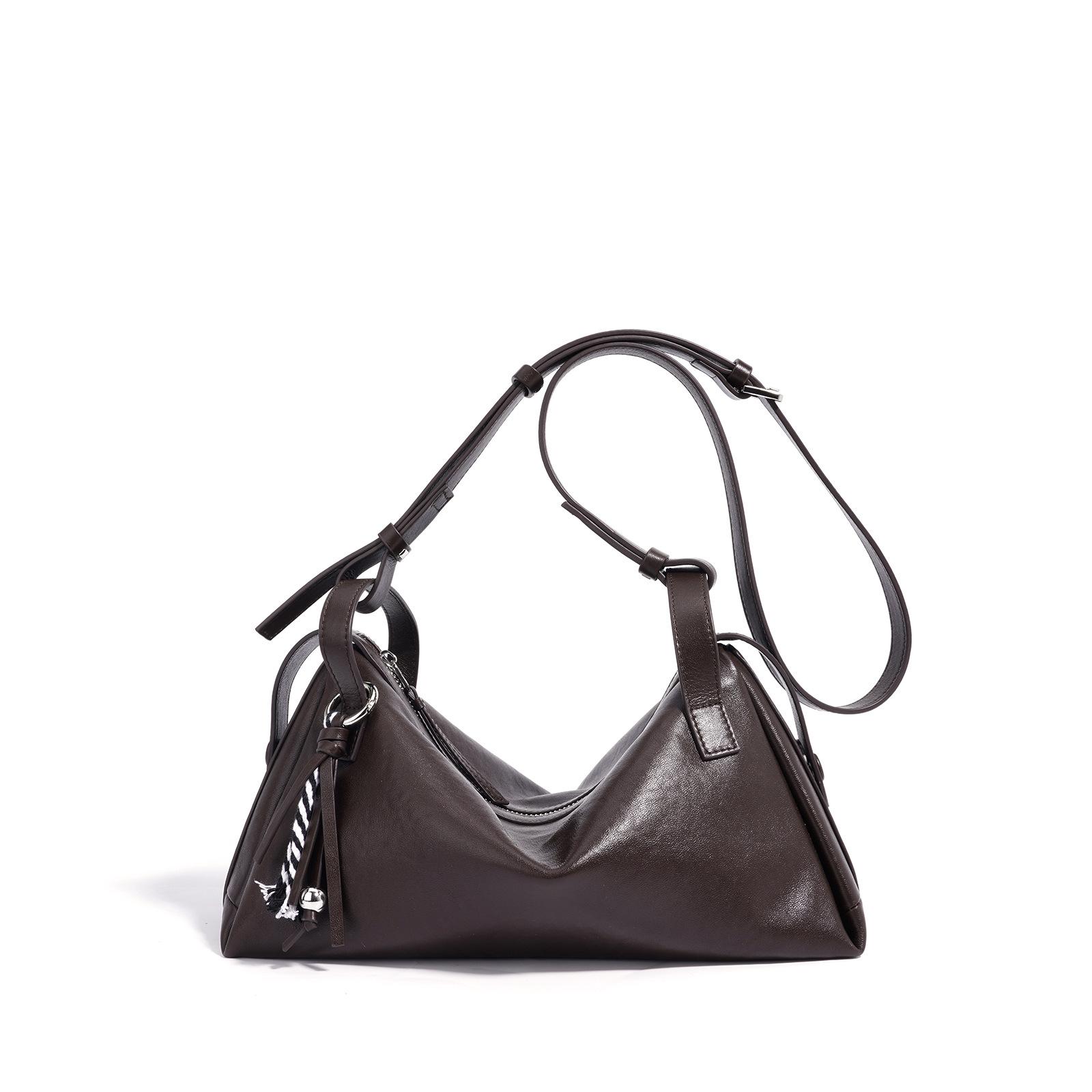 

Нова шкіряна жіноча сумка великої місткості, сумка через плече, висококласна, легка розкішна, нішева, для щоденного використання, сумка-месенджер кавовий