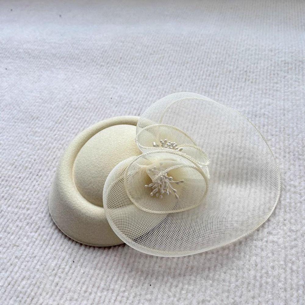 Beret Mesh Formal Hat Hairpin Flower Top Hat Hair Clip Fashion   Ladies/Girls