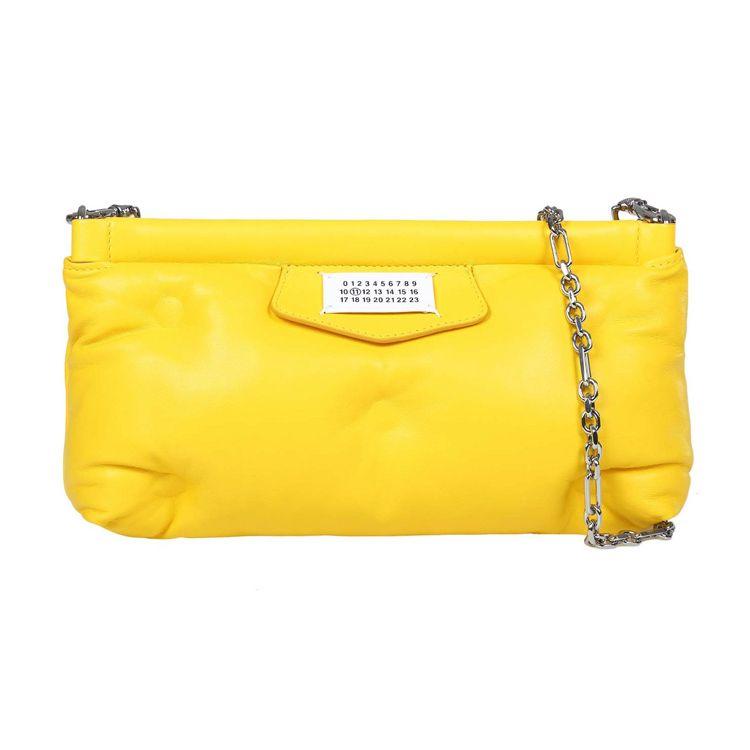 Maison Margiela Leren Schoudertas met Kettingband Dames schoudertas Geel S56WF0160P4300T3041 Basic Set (Bag+Dust Bag)